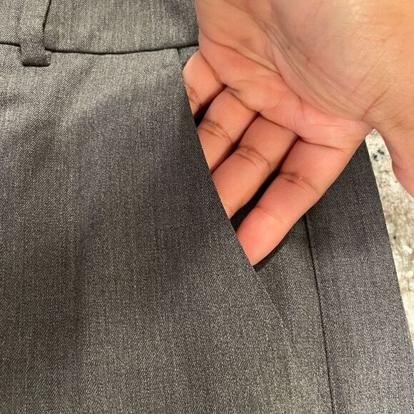 Vince Pant Womens 12 Monochromatic Tuxedo Straight Leg Gray Melange Work - Picture 6 of 11